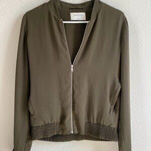 Aritzia Babaton Olive Green/Tan Bomber Jacket